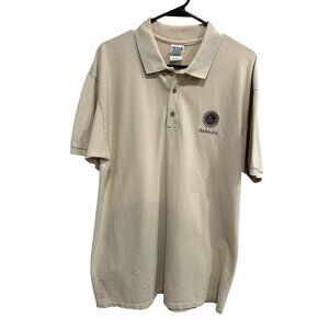 Gildan Ultra Cotton Sedona Embroidered Beige Polo Shirt Sz Large